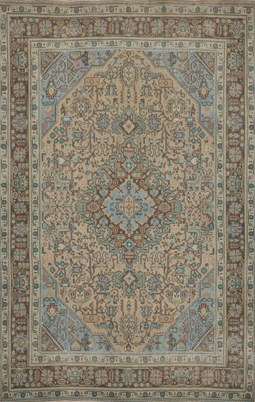 Vintage Wool Tabriz Persian Area Rug 6x9