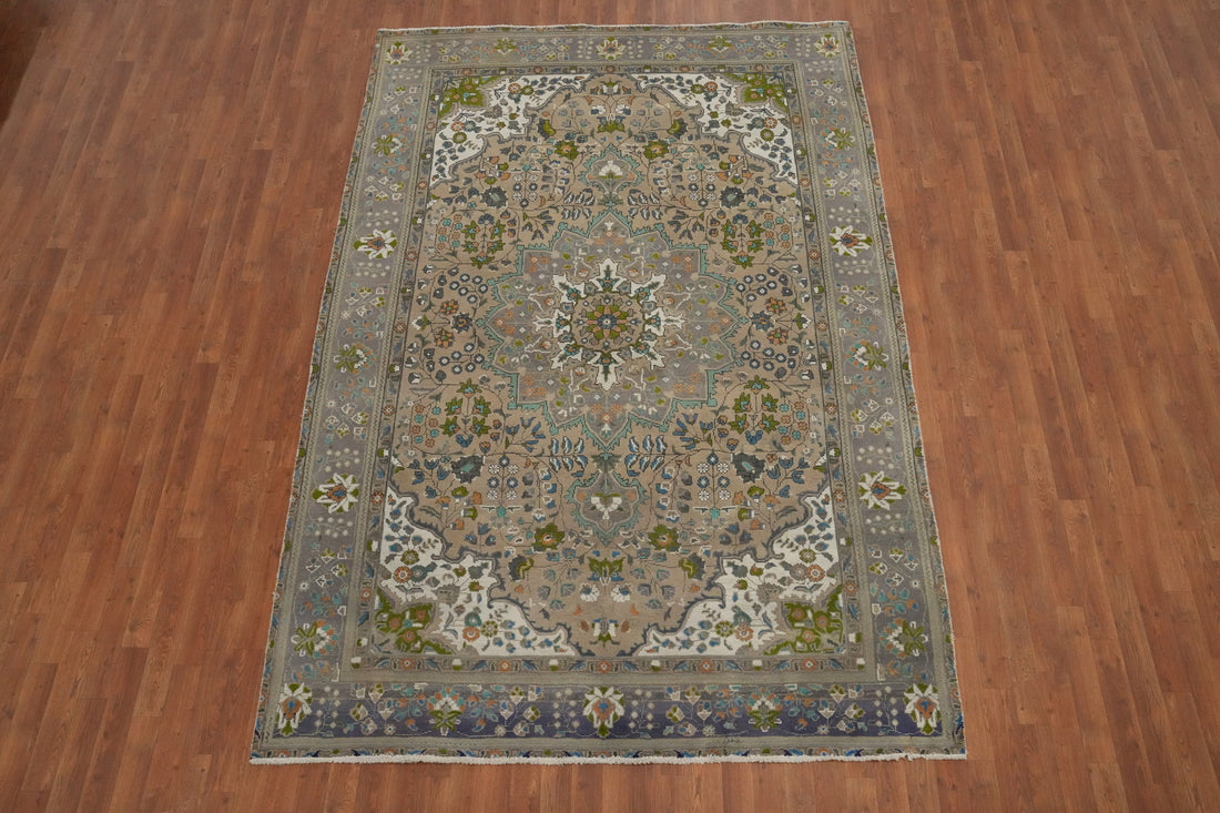 Traditional Floral Tabriz Persian Area Rug 7x10