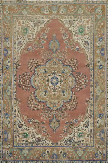Vintage Wool Tabriz Persian Area Rug 6x9