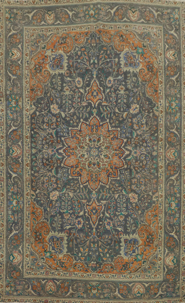 Vintage Wool Floral Tabriz Persian Area Rug 6x10