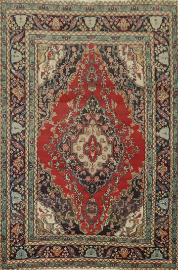Traditional Red Tabriz Persian Area Rug 6x9