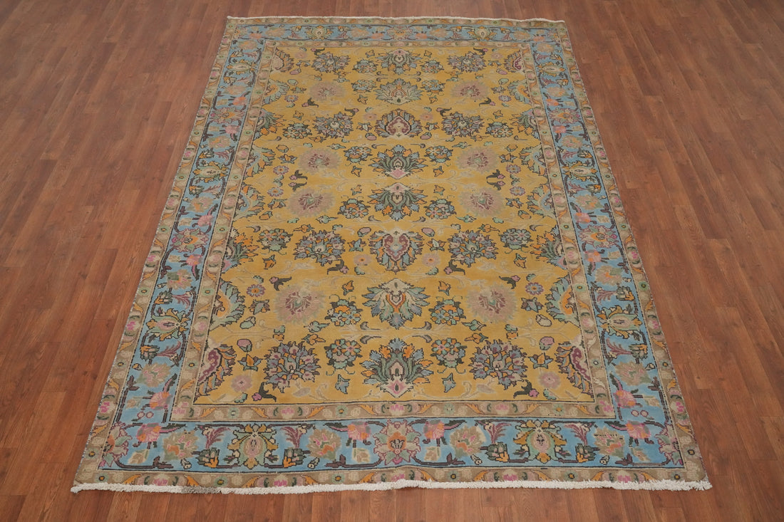 Handmade Floral Tabriz Persian Area Rug 6x9