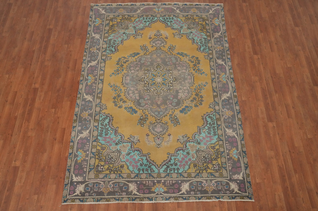 Traditional Wool Tabriz Persian Area Rug 6x9