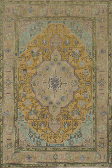 Vintage Wool Tabriz Persian Area Rug 7x10