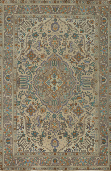 Handmade Wool Tabriz Persian Area Rug 7x9