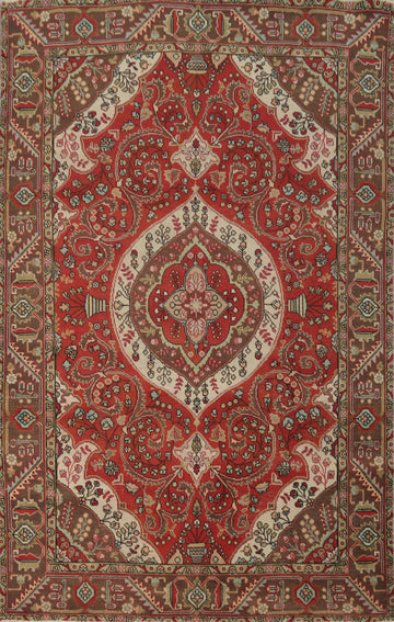 Traditional Floral Tabriz Persian Area Rug 6x9