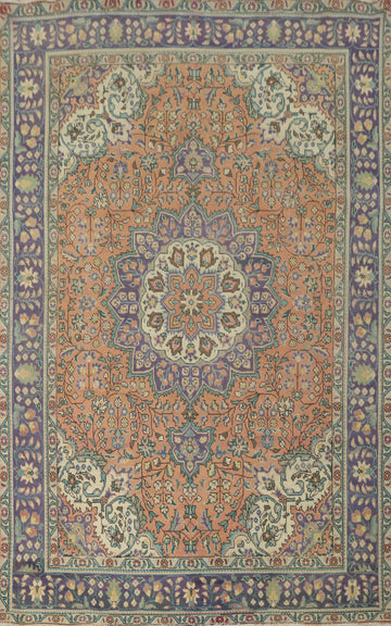 Vintage Wool Floral Tabriz Persian Area Rug 7x10