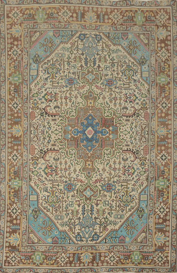 Handmade Geometric Tabriz Persian Area Rug 6x9
