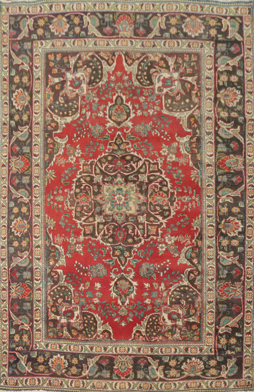 Traditional Wool Tabriz Persian Area Rug 6x9
