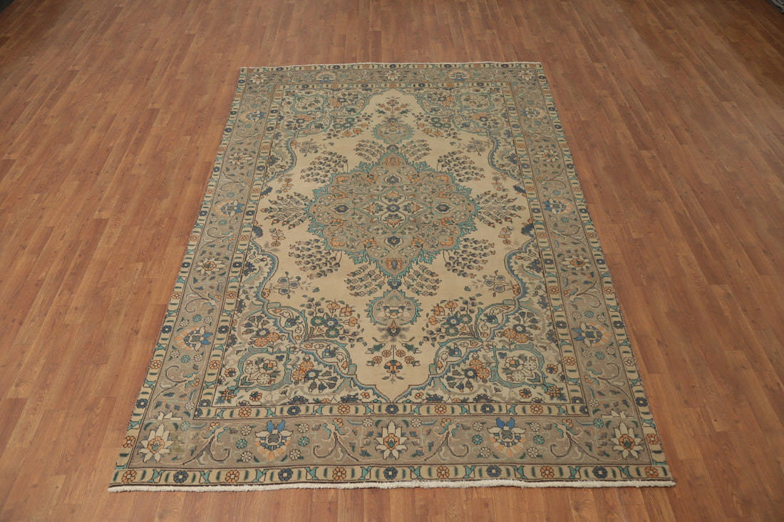 Vintage Tabriz Persian Area Rug 6x9