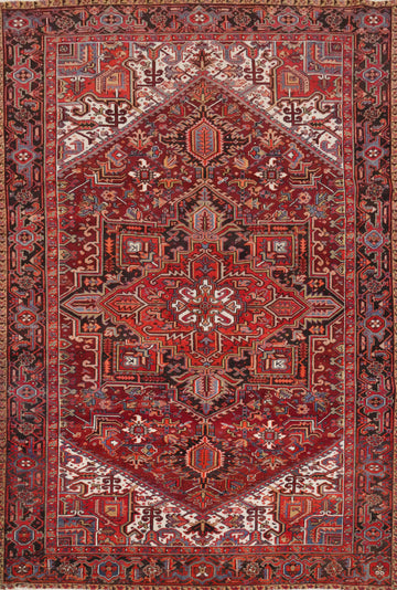 Geometric Heriz Persian Area Rug 7x10