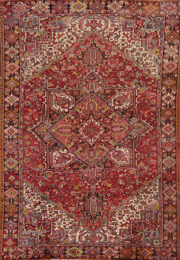Vegetable Dye Red Heriz Persian Area Rug 9x12