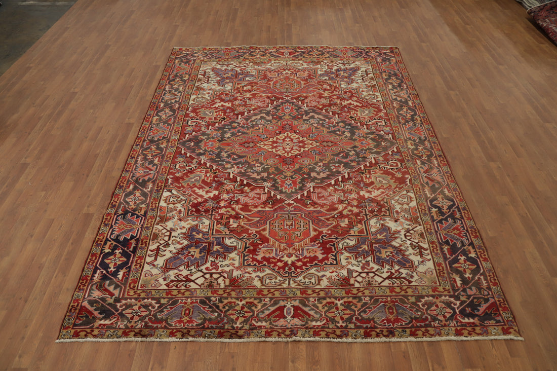 Vegetable Dye Wool Heriz Persian Area Rug 8x11