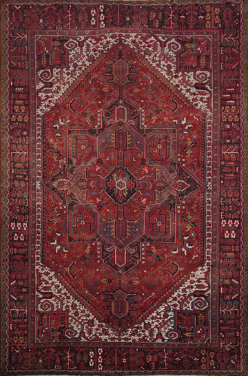 Vegetable Dye Red Heriz Persian Large Rug 10x13