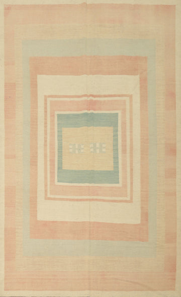 Elegant Pastel Wool Kilim Area Rug 6x9 Soft Tones for Modern Homes