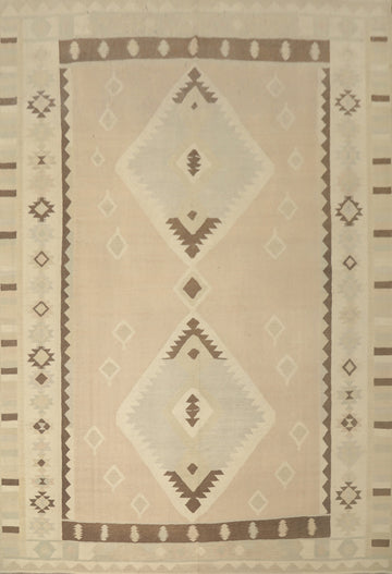 Earth Tone Wool Kilim Handwoven Area Rug 10x13