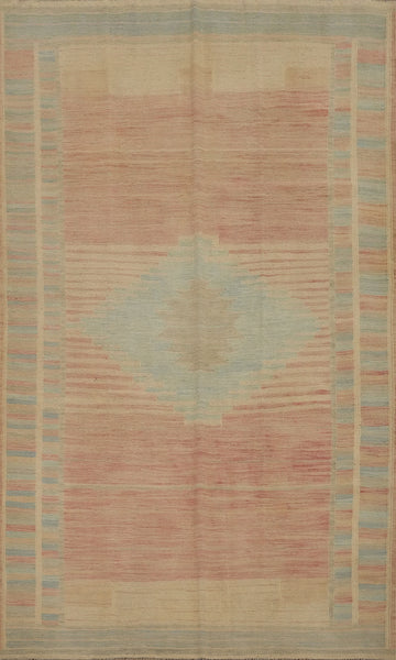 Blended Tranquility Geometric Pastel Kilim Area Rug 5x8