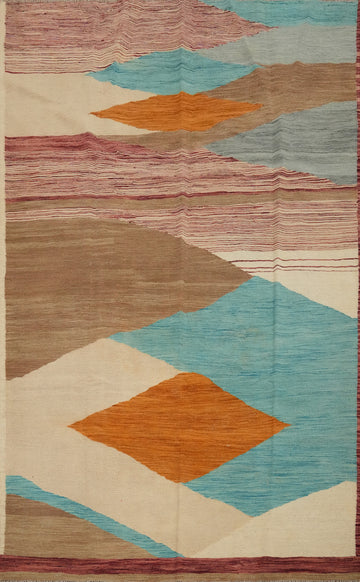 Earthy Tones Wonders Handwoven Kilim Area Rug 6x9