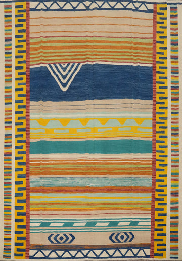 Vibrant Geometric Kilim Area Rug 8x10 Enhance Any Living Space Decor