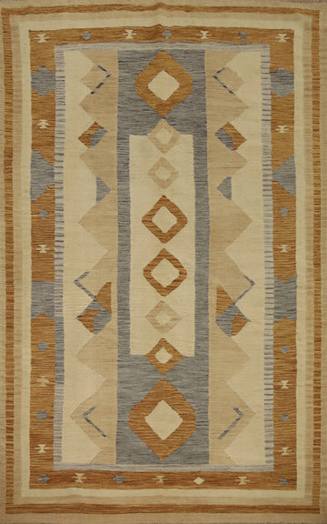 Geometric Kilim Vegetable Dye Area Rug 6x9