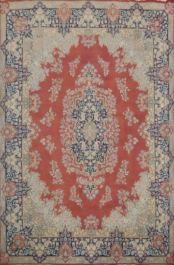 Vegetable Dye Floral Kerman Persian Area Rug 10x13