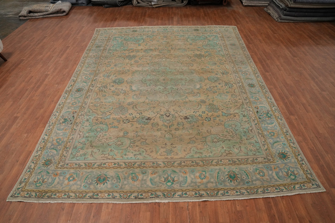 Vintage Wool Tabriz Large Persian Area Rug 10x13