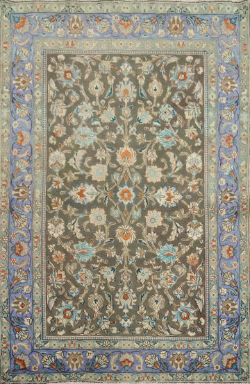 Vintage Floral Tabriz Persian Rug 5x6