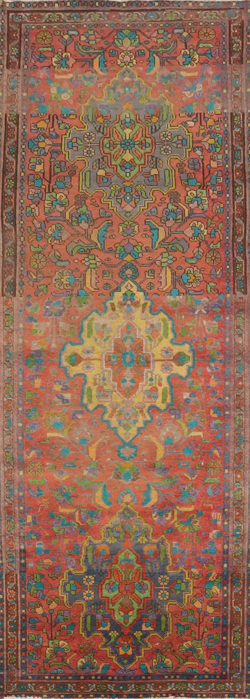 Vintage Wool Heriz Persian Runner Rug 3x12