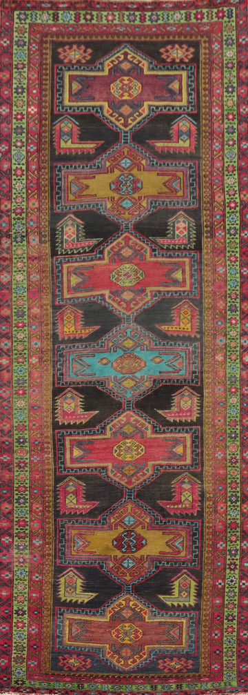 Geometric Ardebil Persian Runner Rug 3x11