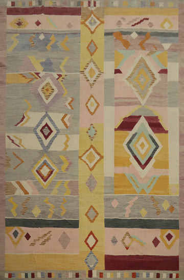 Geometric Kilim Handwoven Area Rug 10x13