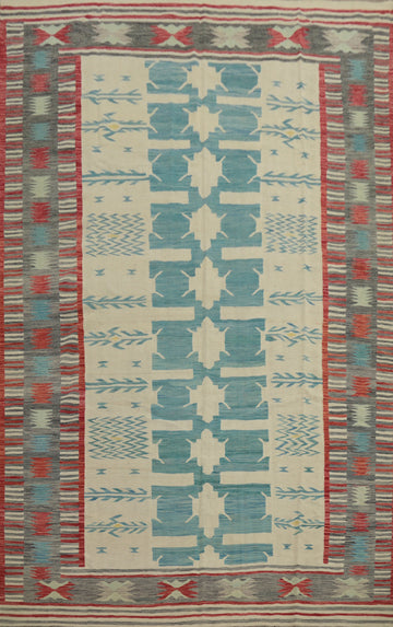 Geometric Kilim Handwoven Area Rug 9x12