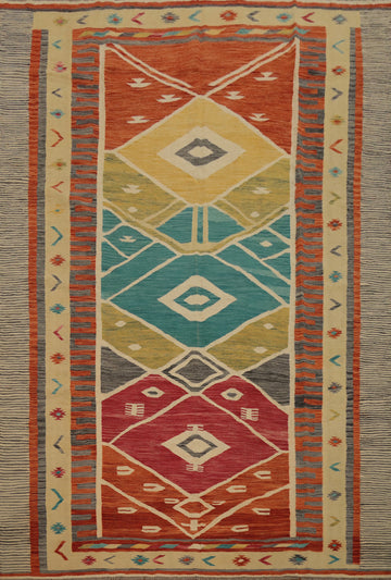 Geometric Kilim Flat Weave Area Rug 8x10