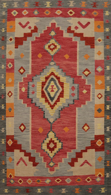 Geometric Kilim Flat Weave Area Rug 5x8
