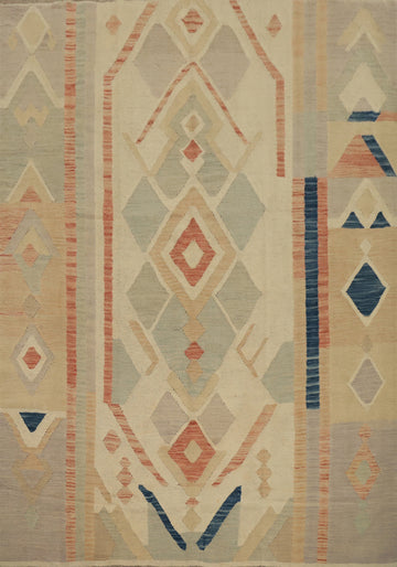 Tribal Wool Kilim Vegetable Dye Area Rug 6x7
