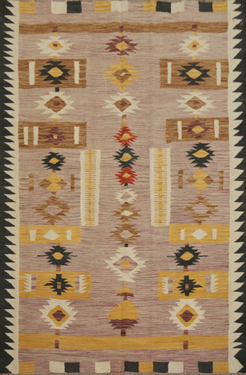 Vegetable Dye Kilim Handwoven Rug 5x7