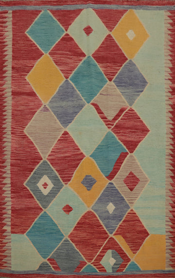 Vegetable Dye Kilim Flat Weave Rug 5x7