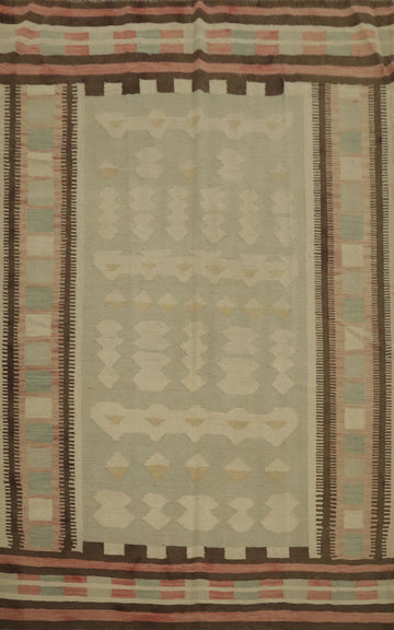 Vegetable Dye Wool Kilim Flat Weave Rug 5x7