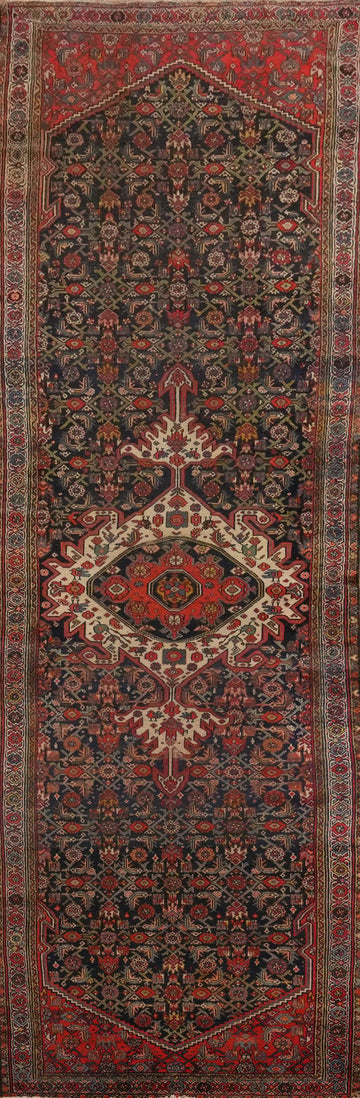 Antique Vegetable Dye Bibikabad Persian Runner Rug 3x13