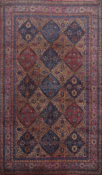 Pre-1900 Antique Vegetable Dye Kerman Persian Large Rug 12x18