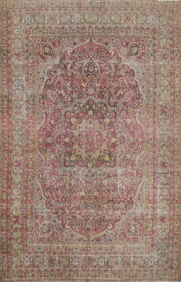 Antique Vegetable Dye Mashad Persian Area Rug 8x11