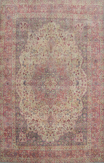 Pre-1900 Vegetable Dye Kerman Ravar Persian Area Rug 8x11