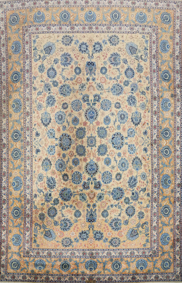 Antique Vegetable Dye Kashan Persian Area Rug 9x12