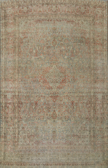 Pre-1900 Antique Kashan Vegetable Dye Persian Rug 9x11