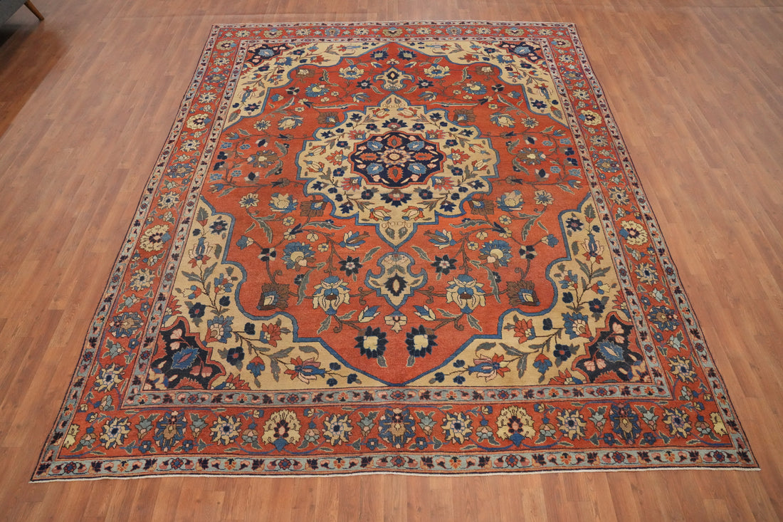 Antique Vegetable Dye Bakhtiari Persian Area Rug 9x12