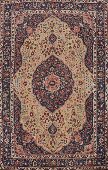 Antique Vegetable Dye Mashad Persian Area Rug 9x12