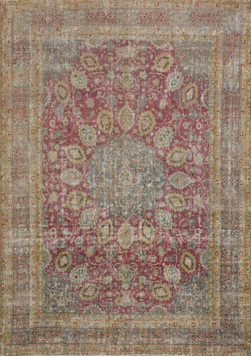 Antique Vegetable Dye Tabriz Persian Large Rug 11x14