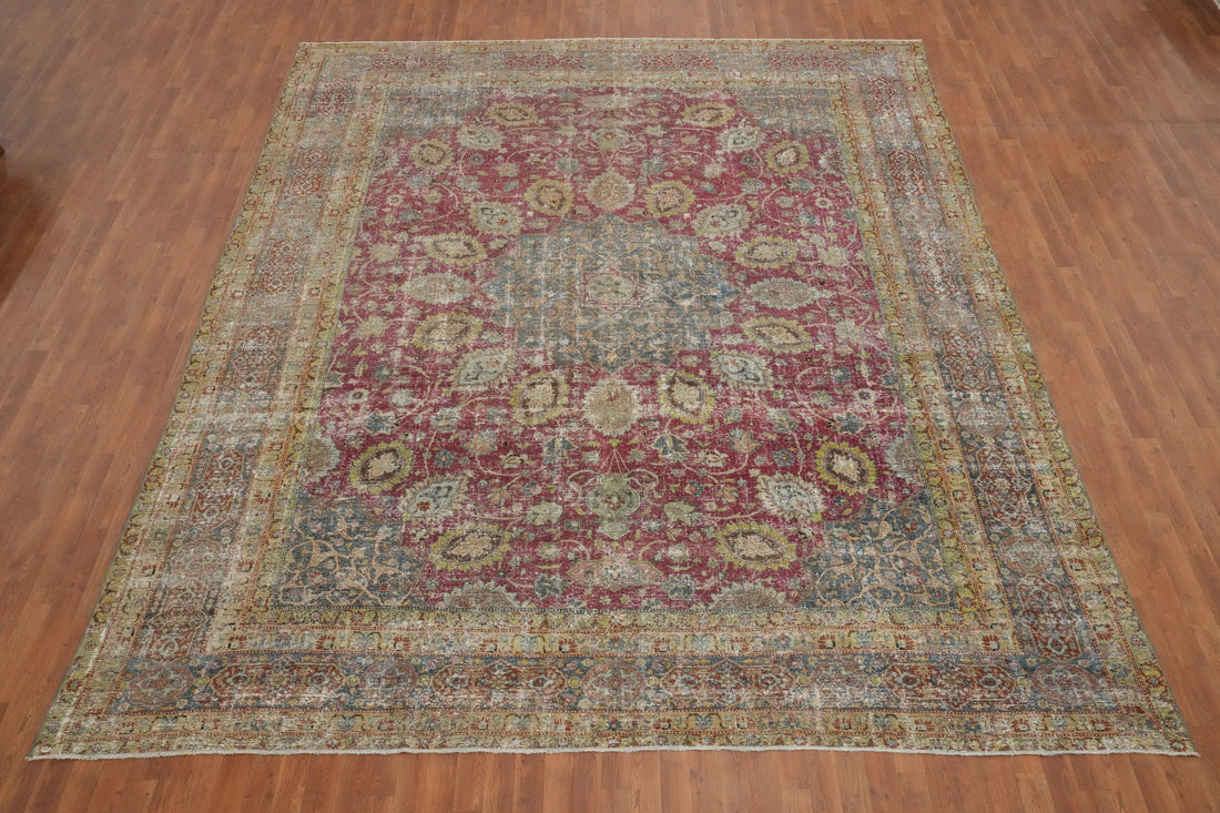 Antique Vegetable Dye Tabriz Persian Large Rug 11x14