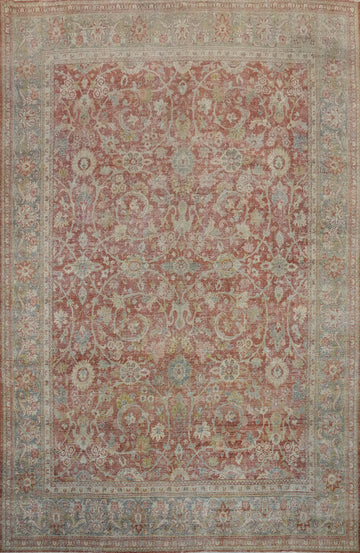 Pre-1900 Vegetable Dye Sultanabad Ziegler Persian Area Rug 9x13