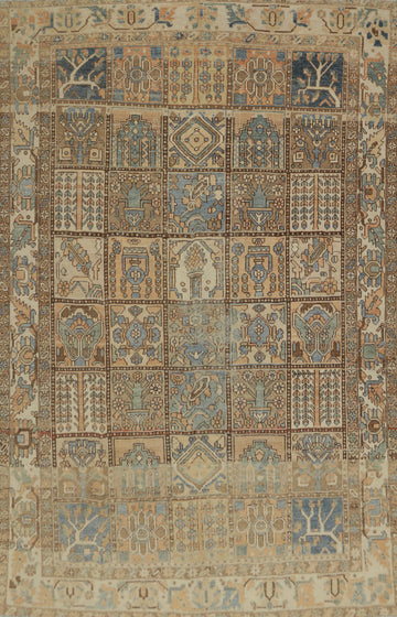 Antique Vegetable Dye Bakhtiari Persian Area Rug 7x9