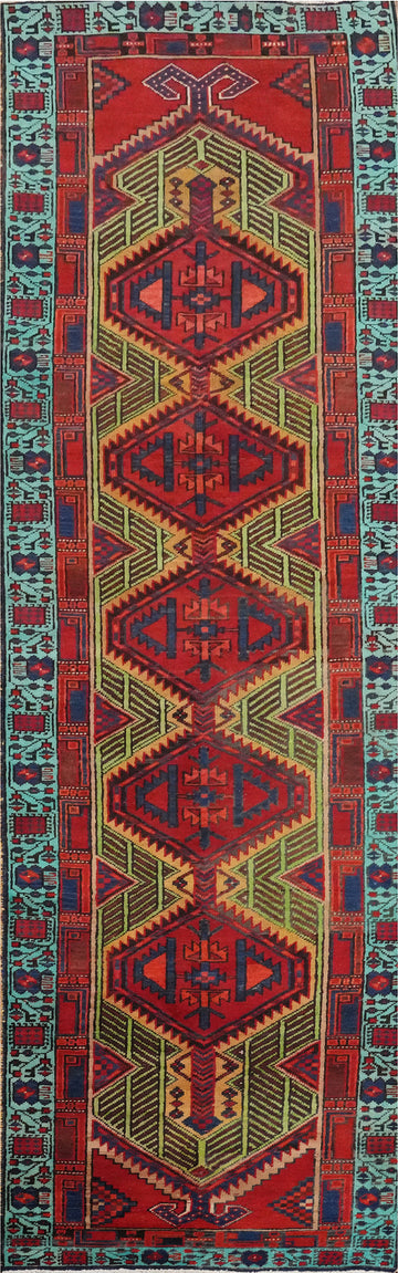 Geometric Ardebil Persian Runner Rug 3x11